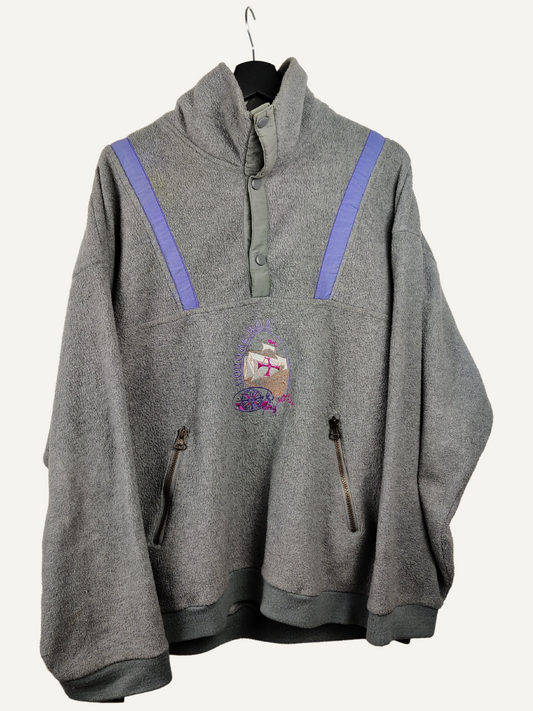 90s Vintage 1/4 Button Fleece Sweatshirt